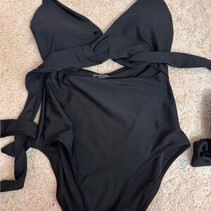 aerie Black One-Piece Swimsuit